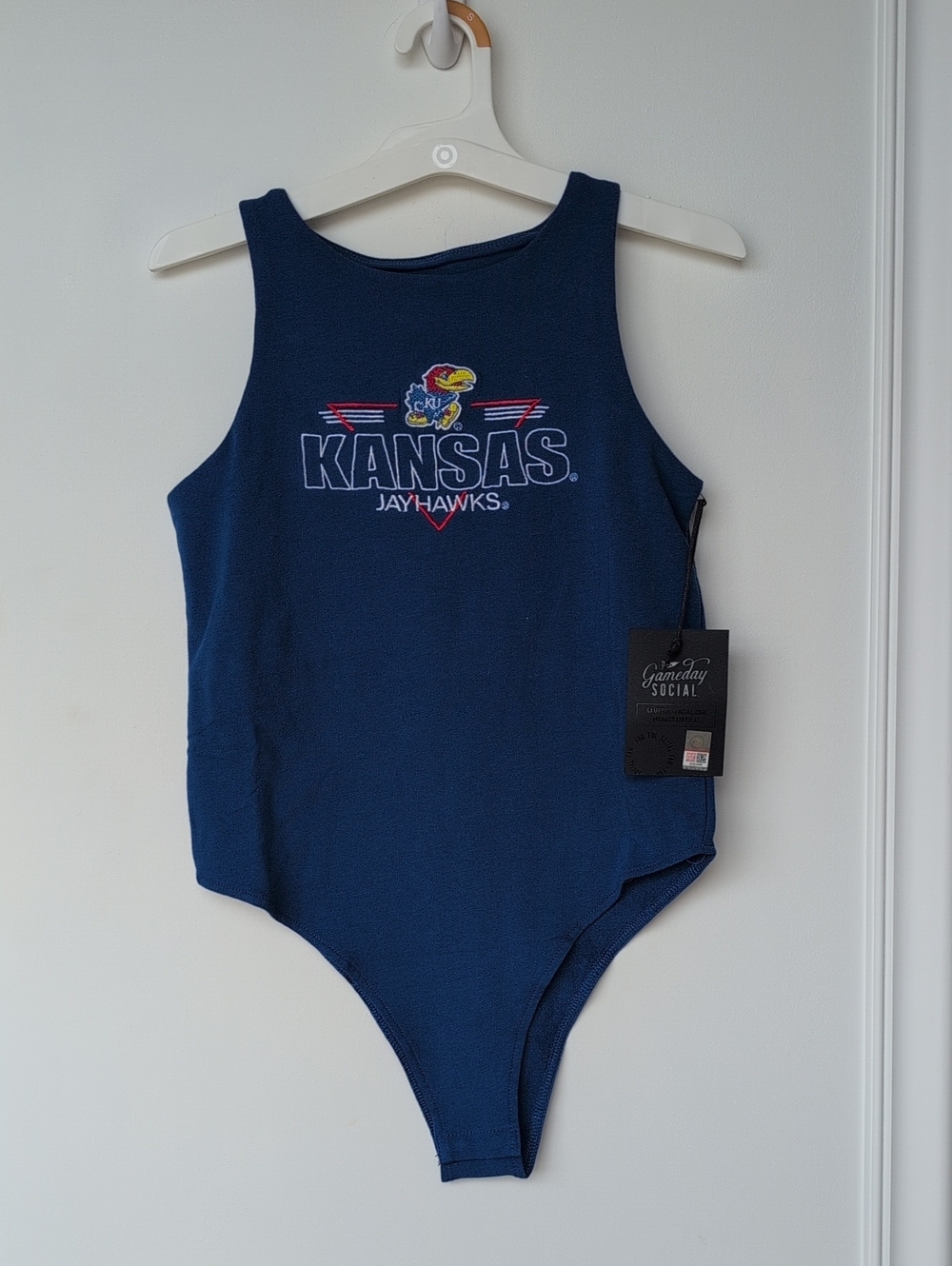 Kansas Jayhawks Navy Ribbed Bodysuit